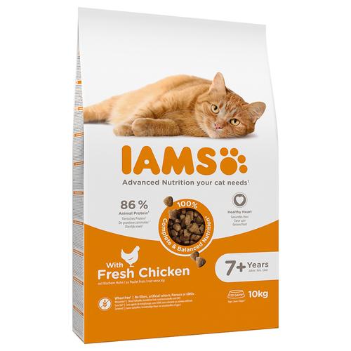 10kg for Vitality Ältere Katzen mit Frischem Huhn IAMS Katzenfutter trocken zum Sonderpreis!