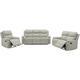 Ensemble canapé relax effet simili cuir gris clair 3+2+1 places jacob - gris clair