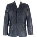 Unicorn London Mens Classic Blazer Black Leather Jacket #B5 (4XL)