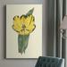 Red Barrel Studio® Antique Tulip II - Wrapped Canvas Painting Canvas, Solid Wood in Black/Green/Yellow | 12 H x 8 W x 1.5 D in | Wayfair