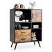 17 Stories Brunoy Steel 1 - Door Accent Cabinet Wood/Metal in Black/Brown/Gray | 42 H x 31.5 W x 16 D in | Wayfair BE5830D1021E4D6A8701A8A292414946