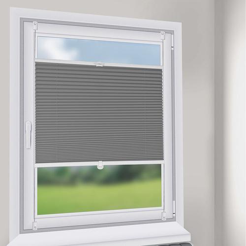 Sekey - Plisseerollo Easy fix ohne Bohren Faltrollo Fenster blickdicht, Grau, 70 x 100cm