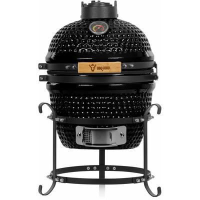 Kamado Grill Holzkohlegrill ø 32 cm 'haiiro' mit Grillrost und Thermometer, Schwarz - Bbq-toro