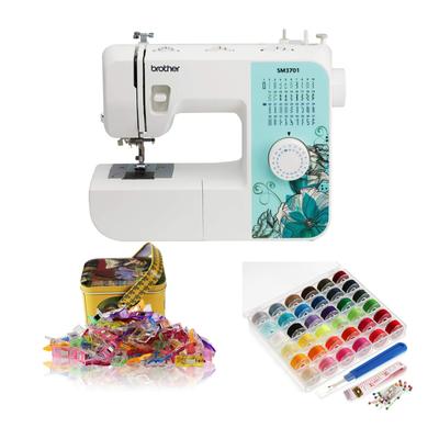 Brother 37-Stitch Sewing Machine (Multicolor) Bundle w/ Accesories