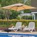 8ft×8ft Square Steel Crank-lift Cantilever Umbrella With Weighted Base