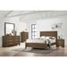 Transitional Style Miquell Queen Bed Features a Rectangular Headboard With a Low Profile Footboard and Tapered Legs, Oak