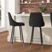 Armless Upholstered Bar Stools with Accented Metal Frames