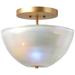 Vapor 13 1/4"W Antique Brass Gray Blown Glass Ceiling Light