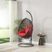 Patio PE Rattan Swing Chair With Stand and Leg Rest