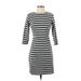 Old Navy Casual Dress - Sheath Crew Neck 3/4 sleeves: Gray Color Block Dresses - Women's Size X-Small