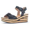 Keilsandalette GABOR, Damen, Gr. 37, schwarz, Nappaleder, modisch, Schuhe, Keilabsatz, Sommerschuh, Riemchensandale mit schöner Zierschleife