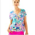 Lilly Pulitzer Tops | Lilly Pulitzer Linen Top Lilly Pulitzer | Color: Blue/Pink | Size: S