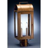 Northeast Lantern Livery 19 Inch Tall 2 Light Outdoor Post Lamp - 8033-AB-LT2-CLR