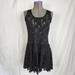 Free People Dresses | Free People Rose Lace Tiered Black Overlay Mini Dress | Color: Black | Size: Xs