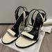 Gucci Shoes | Gucci Patent Leather Sandal Heels | Color: Black/White | Size: 7