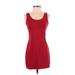 Soma Casual Dress - Mini Scoop Neck Sleeveless: Red Print Dresses - Women's Size X-Small