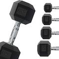 G5 HT SPORT Professional Rubber Hexagonal Dumbbell from 1 to 50 kg | Weight Lifting Gyms or Home Gym | Ergonomic Non-Slip Grip | Sold Individually (2 x 8 kg)