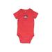 Carter's Short Sleeve Onesie: Red Print Bottoms - Size 18 Month
