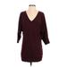 New York & Company Pullover Sweater: Burgundy Tops - Women's Size X-Small