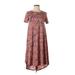 Lularoe Casual Dress - Midi: Orange Batik Dresses - Women's Size 2X-Small