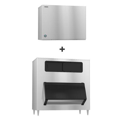 Hoshizaki KM-2200SWJ3/B-1650SS 2221 lb KM Series Crescent Cube Commercial Ice Machine w/ Bin - 1605 lb Storage, Water Cooled, 208-230v, 2221 lb Daily Production, 1605-lb. Storage, Stainless Steel