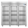 Hoshizaki R3A-FG Steelheart 82 1/2" 3 Section Reach In Refrigerator, (3) Left/Right Hinge Glass Doors, 115v, 82.5" Width, 79.03 Cu. Ft, Silver