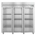 Hoshizaki R3A-FG Steelheart 82 1/2" 3 Section Reach In Refrigerator, (3) Left/Right Hinge Glass Doors, 115v, 82.5" Width, 79.03 Cu. Ft, Silver