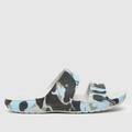 Crocs classic camo 2 strap sandals in grey & black