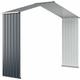 Kit d'Extension 277x64x203cm pour Abri de Jardin Métal avec Porte Coulissante Toit en Pente, Cabane