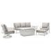 Aspen Cushion 7 Piece Seating Set with Lounge Seating, Side Tables & Fire Table