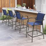 Pellebant Outdoor Bar Chair Patio Bar Stool Set - 21.7" W x 25.6" D x 43.7" H