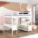 Gabrieal Full 6 Drawer Loft Bed w/ Shelves by Harriet Bee Wood in White | 65 H x 58.5 W x 78.3 D in | Wayfair 4860B98E892F43D98479EAD9595DD261