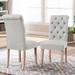 Red Barrel Studio® Graettinger High Back Armless Solid Wood Dining Chair Wood/Upholstered/Fabric in Gray | 41 H x 16 W x 18 D in | Wayfair