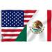 ANLEY 36 X 60 In. Polyester America Mexico Friendship Flag in Blue/Green/Red | 36 H x 60 W in | Wayfair A.Flag.SP.Combo.USMX