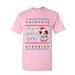 Tee Hunt Feliz Navi Dog Ugly Sweater T-Shirt Christmas Xmas Pet Paws Pup Mens Shirt Light Pink Medium