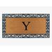 A1 HOME COLLECTIONS LLC A1HC Rubber and Coir Paisley Border Heavy Duty Non-Slip Durable Double Door Monogrammed Doormat 30 X60 Y
