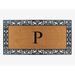 A1 HOME COLLECTIONS LLC A1HC Rubber and Coir Paisley Border Heavy Duty Non-Slip Durable Double Door Monogrammed Doormat 30 X60 P
