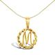 Jewelco London Solid 9ct Yellow Gold Rope Identity Initial Charm Pendant Letter M
