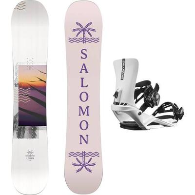 SALOMON Snowboard BOARD SET LOTUS+RHYTHM WHITE, Größe 146 in Grau