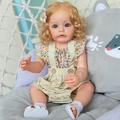 21.65inch Full body Silicone Reborn Baby Doll Toddler Girl Princess Handmade Painting Rooted Hair Washable Toy for Girls