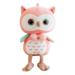 TFFR Kids Cartoon Fluffy Toys Owl Shaped Plush Doll Stuffed Toy for Baby Girls Boys Pink/Purple 10Inches/14Inches