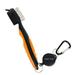 Golf Club Brush Retractable Groove Cleaning Tool 2 Sided Durable Retractable Golf Club Brush Golf Accessories with Retractable Zip-line Aluminum Carabiner