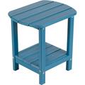 NALONE Adirondack Side Table 16.5 Outdoor Side Table HDPE Plastic Double Adirondack End Table Small Table for Patio (Blue)