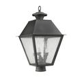 3 Light Outdoor Post Top Lantern in Coastal Style 12 inches Wide By 20 inches High-Charcoal Finish Bailey Street Home 218-Bel-1119424