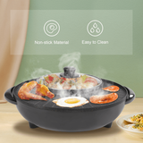 Miumaeov Portable Circular Edition Hotpot Grill Combo Indoor BBQ Barbecue Hot Pot Nonstic