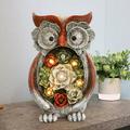 Seizeen Solar Garden Statue - Cute Owl Figurines with Succulent and 5 LED Lights Resin Garden Decor for Outside Gardening Gifts for Women Patio/Balcony/Yard/Lawn Ornament & Housewarming Gifts