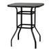 Wrought Iron Glass High Bar Table Patio Bar Table Black