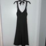 J. Crew Dresses | J.Crew Black Midi Halter Dress Wedding Guest - 100% Silk Size 6, Nwt | Color: Black | Size: 6