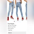 Free People Jeans | Free People We The Free High Waist Crop Raw Hem Denim Leggings | Color: Blue | Size: 25p