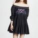 Free People Dresses | Free People Womens Black Embroidered Long Sleeve Off Shoulder Dress | Color: Black | Size: M